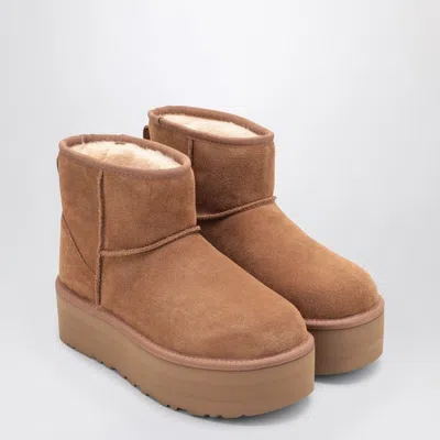 UGG UGG  CLASSIC MINI PLATFORM BOOTS IN CHESTNUT