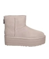 Ugg Lilac Suede Classic Mini Ankle Boots In Nude