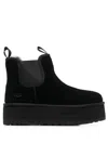 Ugg 'neumel' Black Ankle Boots With Platform In Suede Leather In Black