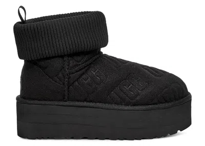 Pre-owned Ugg Classic Mini Platform Felted Boot (women's) Sneakers In Black