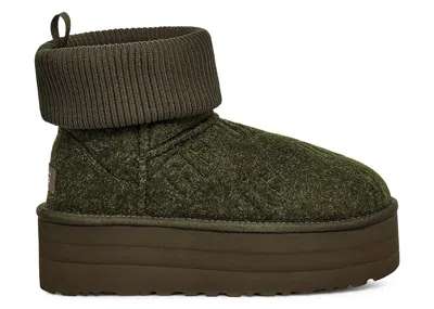 Pre-owned Ugg Classic Mini Platform Felted Boot (women's) Sneakers In Forest Night