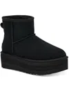 UGG CLASSIC MINI PLATFORM WOMENS SUEDE ROUND TOE ANKLE BOOTS