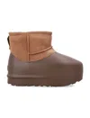Ugg Womens Tan Comb Classic Mini Pumped Molded Suede Boots Eur 40 / 7 Uk In Beige