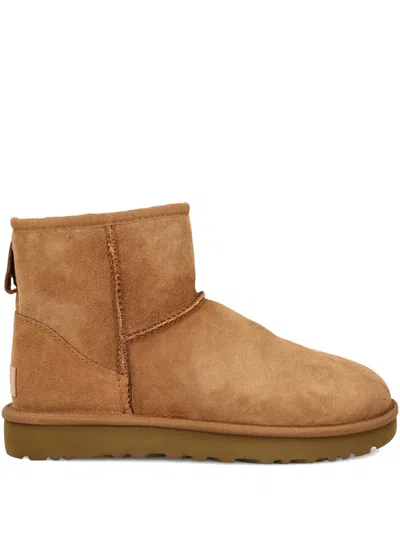 Ugg Classic Mini Sheepskin Leather Boots In Neutral
