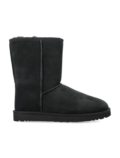 Ugg Classic Mini Short Suede Boots For Men With Sheepskin Lining And Eva Sole In Black