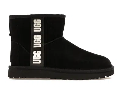 Pre-owned Ugg Classic Mini Side Logo Boot (women's) Sneakers In Black/white