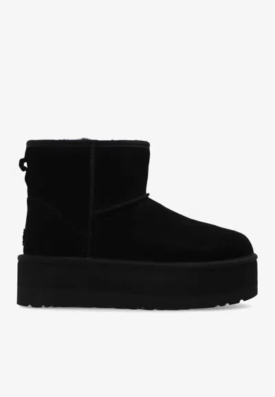 UGG CLASSIC MINI SUEDE PLATFORM BOOTS
