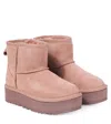 Ugg Classic Mini Suede Platform Boots In Pink