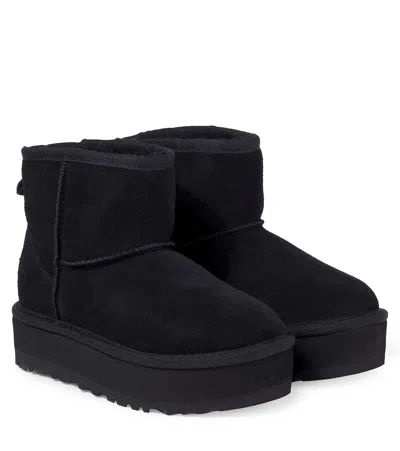 Ugg Kids' Classic Mini Suede Snow Boots In Black