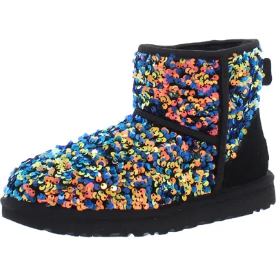 Ugg Classic Mini Womens Slip On Fashion Ankle Boots In Black