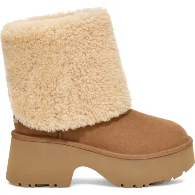 Ugg ® Classic New Heights Genuine Shearling Cuffable Boot In Chestnut
