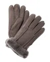 Ugg Classic Perforated Two Point Suede Gloves In Brown