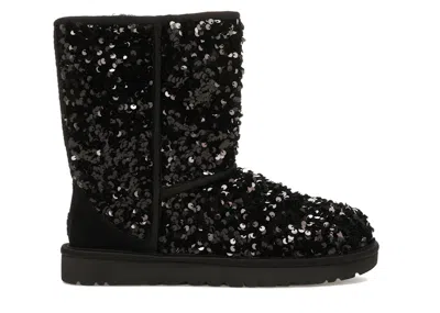 Pre-owned Ugg Classic Short Chunky Sequin Boot (women's) Sneakers In Black