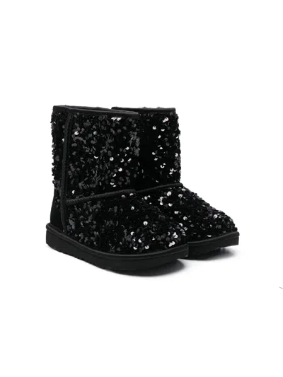 Ugg Kids' Classic Short Chunky Sequin Boots In Black