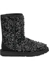 Ugg Classic Short Chunky Sequin-embellished Boots In Black