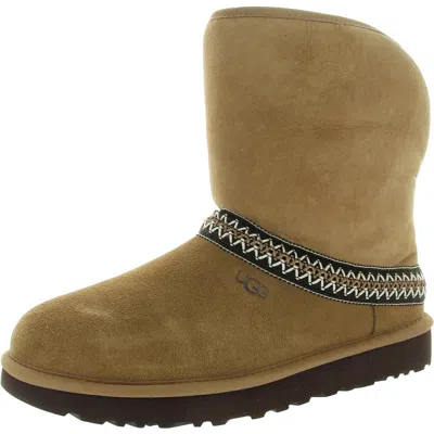 Ugg Classic Short Crescent Womens Suede Pull On Winter Boots