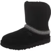 Ugg Classic Short Crescent Womens Suede Pull On Winter Boots In Black