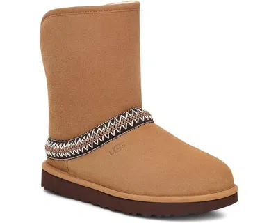 Ugg Classic Short Cresent Women's Chestnut Suede Sheepskin Lined Boots Rhs3729 (brown,7)
