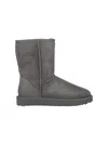 Ugg Mid-calf Suede Boots With Plush Lamb Lining In Gray