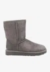 Ugg Mid-calf Suede Boots With Plush Lamb Lining In Gray