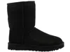 Ugg Classic Short Black Boots With Logo Patch On The Rear And Shearling Lining In Suede Woman In Black