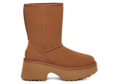 Pre-owned Ugg Classic Short New Heights Boot (women's) Sneakers In Chestnut