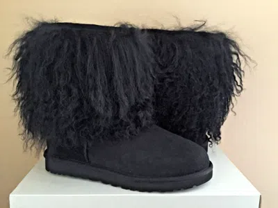 Pre-owned Ugg Classic Short Sheepskin Cuff Black Boot Us 5 / Eu 36 / Uk 3.5 Limited Rare