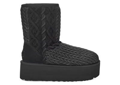 Pre-owned Ugg Classic Short Villa Knit Boot (women's) Sneakers In Black