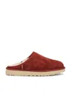 Ugg Men's Classic Slip-on Shaggy Suede Slippers In Red Jasper