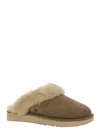 UGG CLASSIC SLIPPER II GREY SLIP-ON MULES WITH FAUX FUR AND SUEDE LEATHER WOMAN