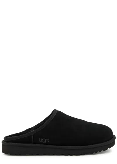 Ugg Classic Suede Slippers In Black