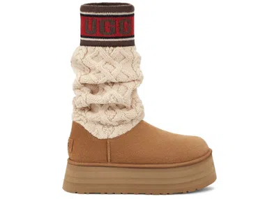 Pre-owned Ugg Classic Sweater Letter Boot (women's) Sneakers In Chestnut