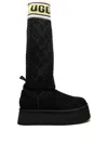 Ugg Classic Sweater Letter Boots In Black