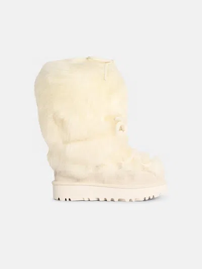 Ugg 'classic Tall Chalet' White Leather Blend Boots