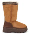 Ugg "trailgazer" Boots Mid-calf Round Toe In Chestnut