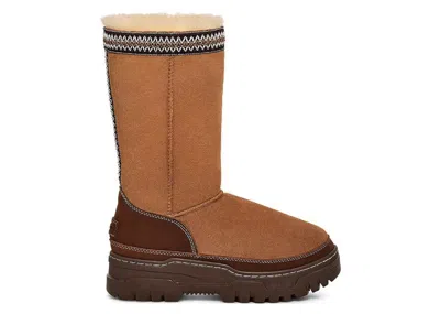 Pre-owned Ugg Classic Tall Trailgazer Boot (women's) Sneakers In Chestnut In Brown