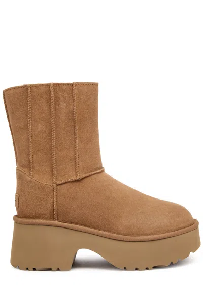 UGG UGG CLASSIC TWIN SEAM SUEDE PLATFORM ANKLE BOOTS