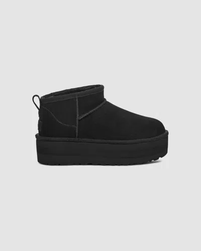 Ugg Classic Ultra Mini 1135092-blk Women's 7 Black Suede Platform Boots Khd2465