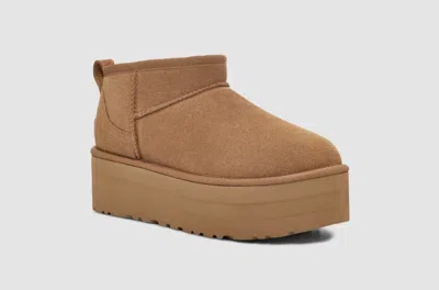 Ugg Classic Ultra Mini 1135092-che Womens 5 Chestnut Suede Platform Boot Gbnc453 In Brown