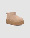 Ugg Classic Ultra Mini 1135092-san Platform Boots Women Sand Suede Comfort Ankle