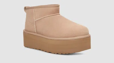 UGG CLASSIC ULTRA MINI 1135092-SAN WOMEN'S US 6 SAND SUEDE PLATFORM BOOT GBNC452