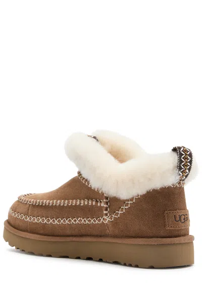 Ugg Classic Ultra Mini Alpine Suede Ankle Boots In Tan