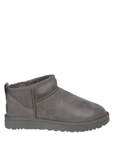 Ugg Asymmetrical Collar Twinface Low Boots With Eva Sole In Gray