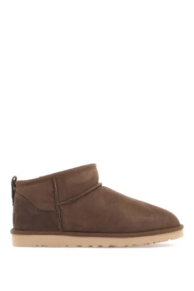 Ugg Classic Ultra Mini Ankle Boots In Brown