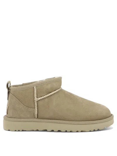 Ugg "classic Ultra Mini" Ankle Boots In Green