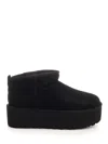 Ugg Classic Mini Platform Black Ankle Boots With Platform In Suede Woman In Black
