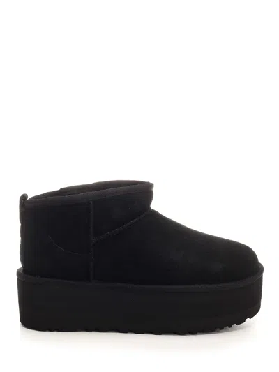 Ugg Classic Ultra Mini Ankle Boots In Black