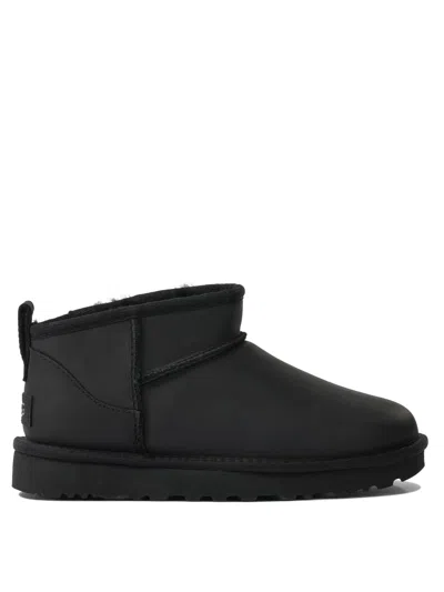 Ugg "classic Ultra Mini" Ankle Boots In Black