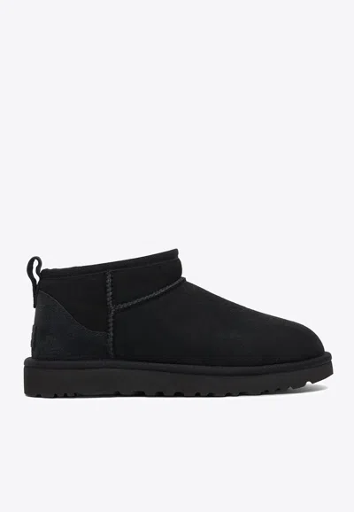 Ugg Classic Ultra Mini Ankle Boots In Black