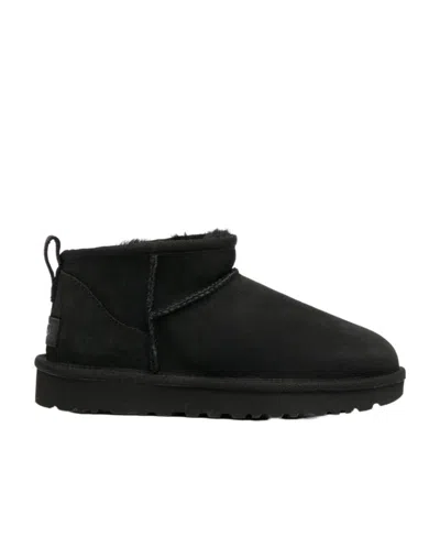 Ugg Classic Ultra Mini Suede Boots For Woman In Black